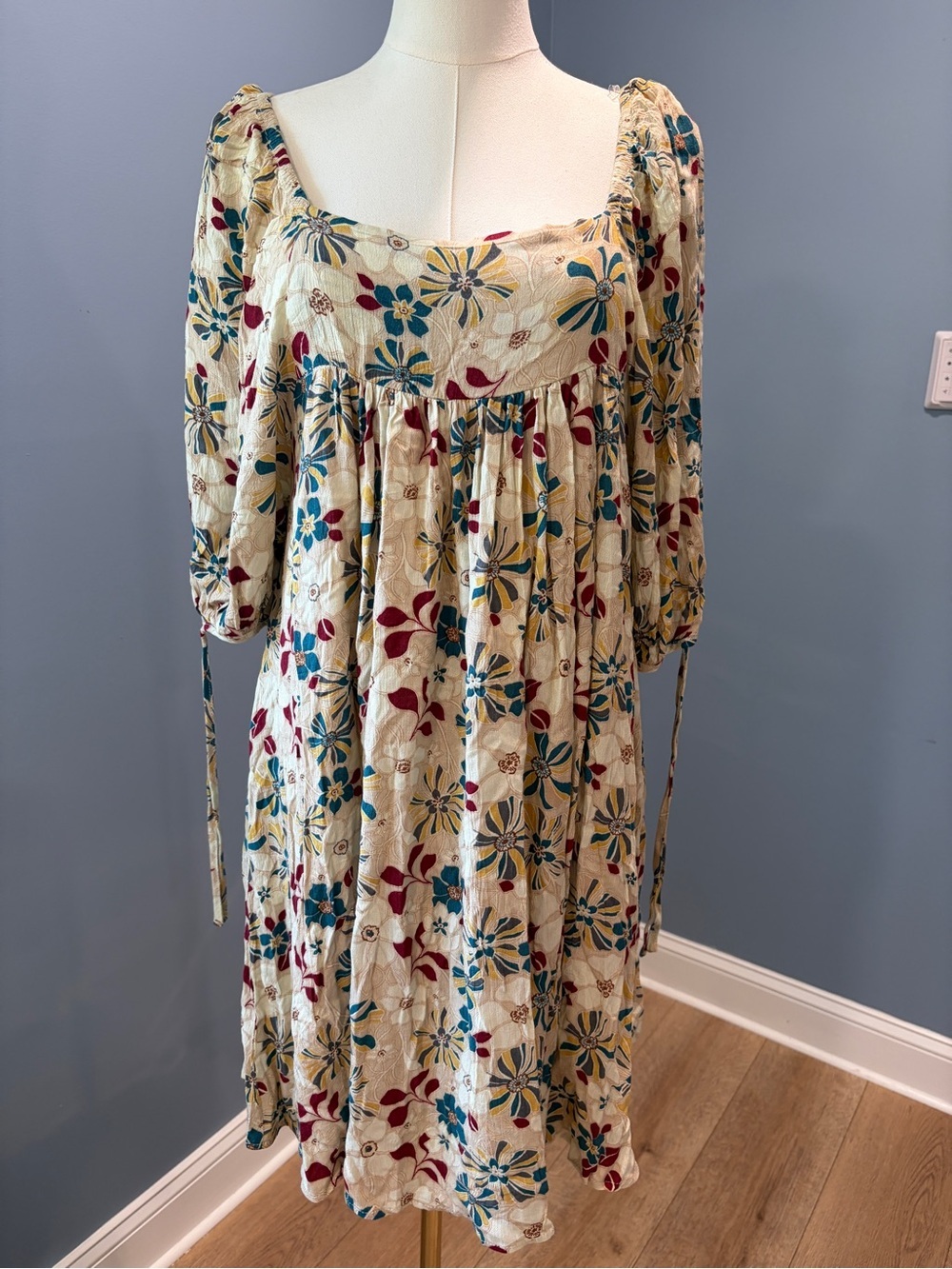Hayden Los Angeles Floral Babydoll Midi Dress Small Boho Cottagecore